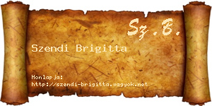 Szendi Brigitta névjegykártya